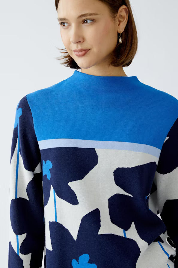 Oui Blue And White Pullover