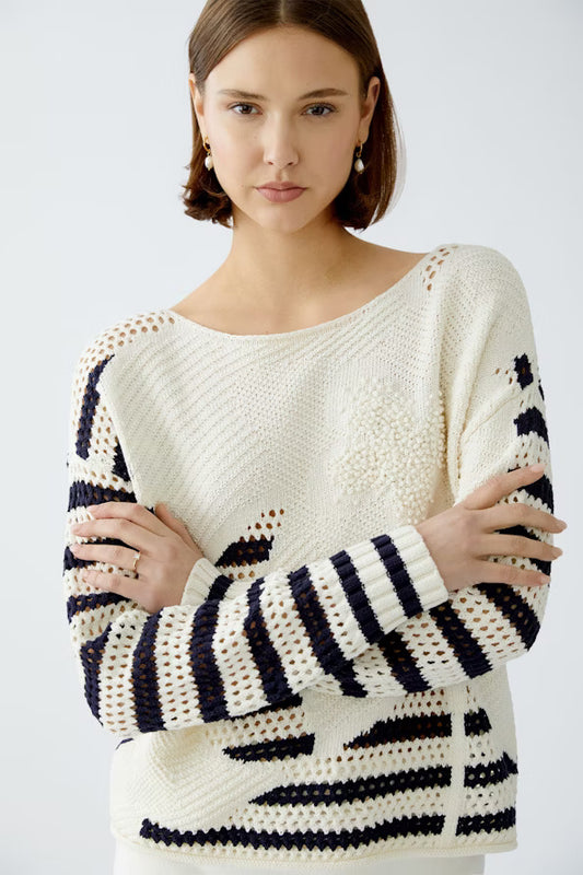 Oui Textured Knitted Jumper