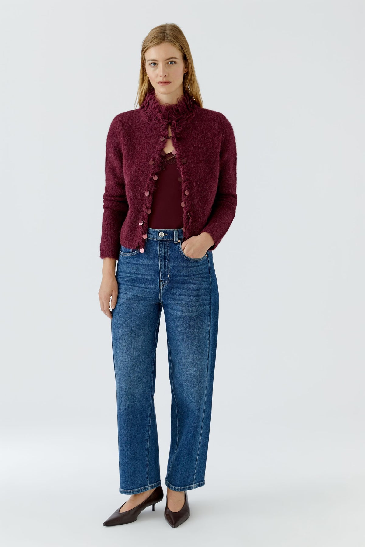Oui Cardigan in Bramble Berry 99761