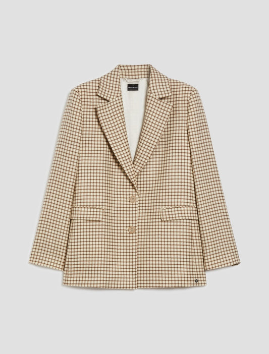 PennyBlack Tan and Cream Checked Jacket   Anson