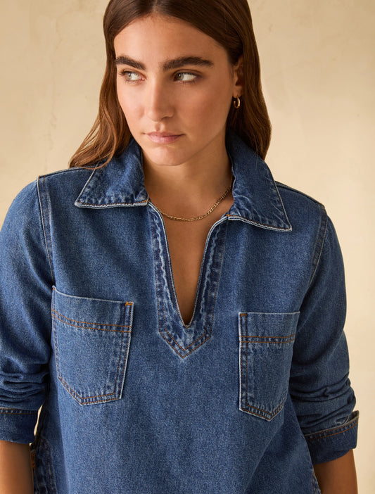 PennyBlack Boxy-Cut Denim Blouse