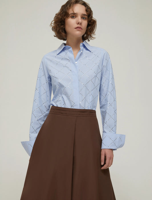 Penny Black Slim-Fit Rhinestone Shirt  Toast