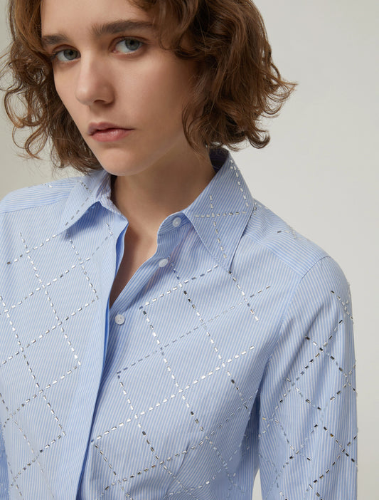 Penny Black Slim-Fit Rhinestone Shirt  Toast