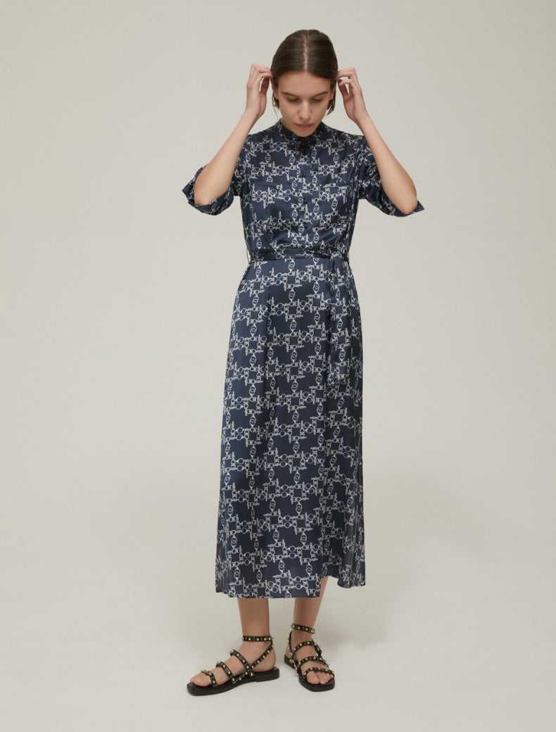 PennyBlack Midi Navy Print dress Hardy