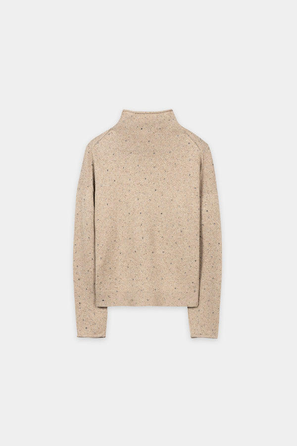 Luisa Cerano Turtleneck with rhinestones Navy