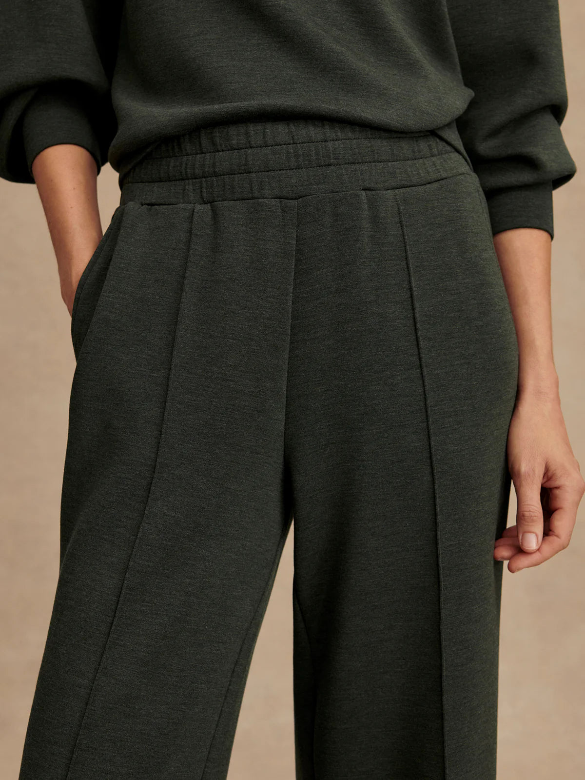 Varley Wide Leg Pant 30  Olive Marl