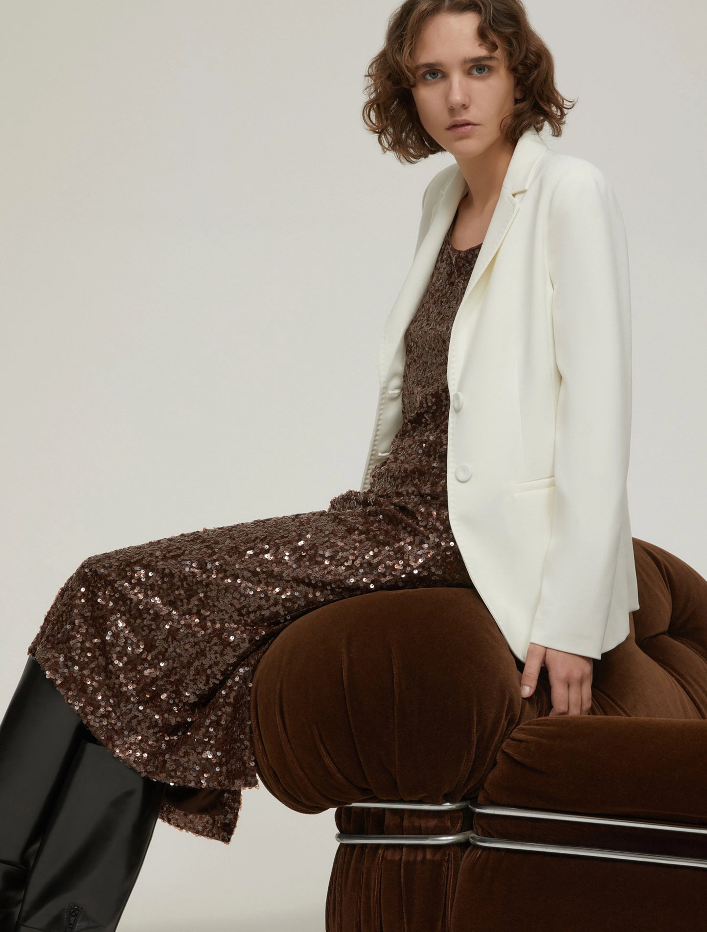 Penny Black Sequin Vest Top Brown  Semisse