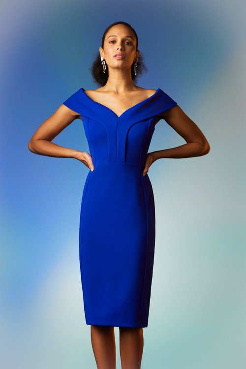 Joseph Ribkoff Bright Blue Pencil Dress 231756