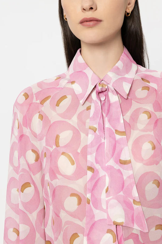 Luisa Cerano Blouse with Retro Print