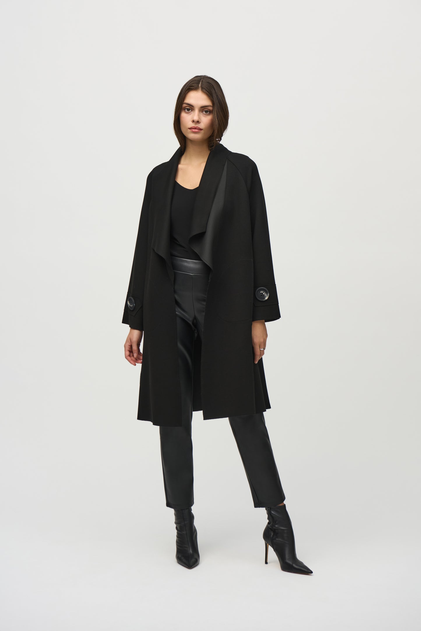 Joseph Ribkoff Scuba Jersey Shawl Collar Coat