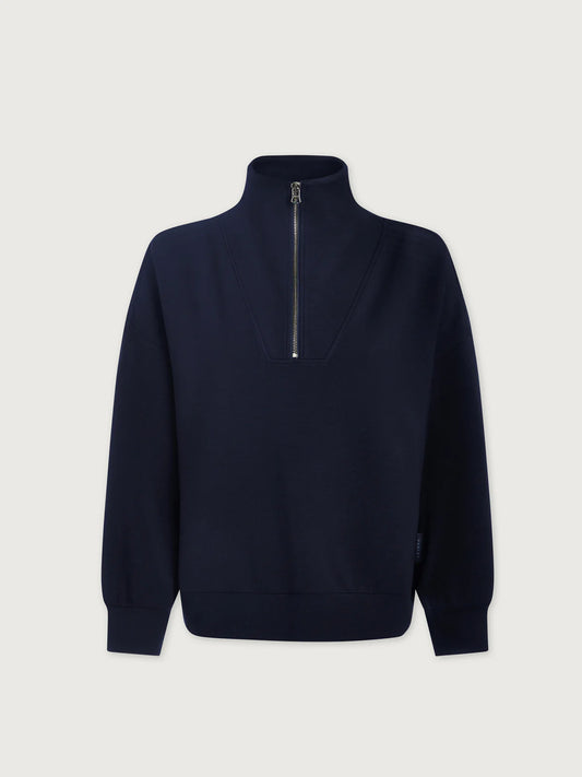 Hawley Half Zip Sweat  Navy