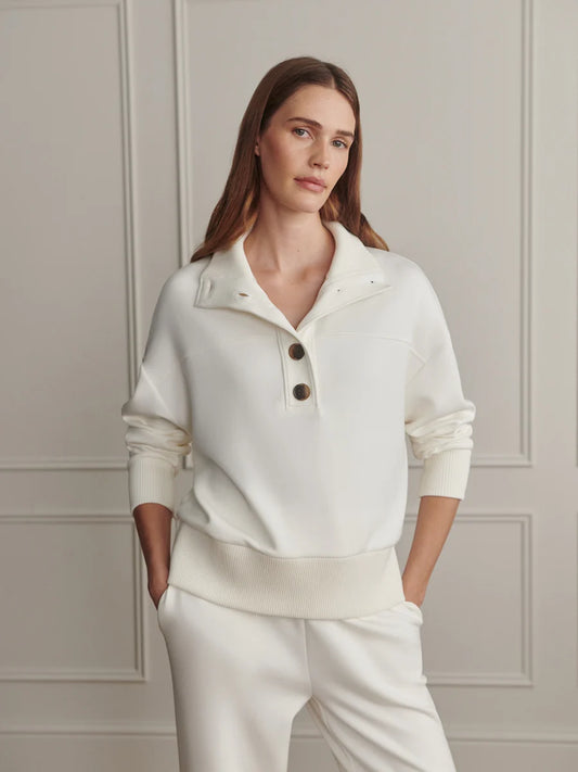 Varley - Bronya Button Placket Sweat Pristine