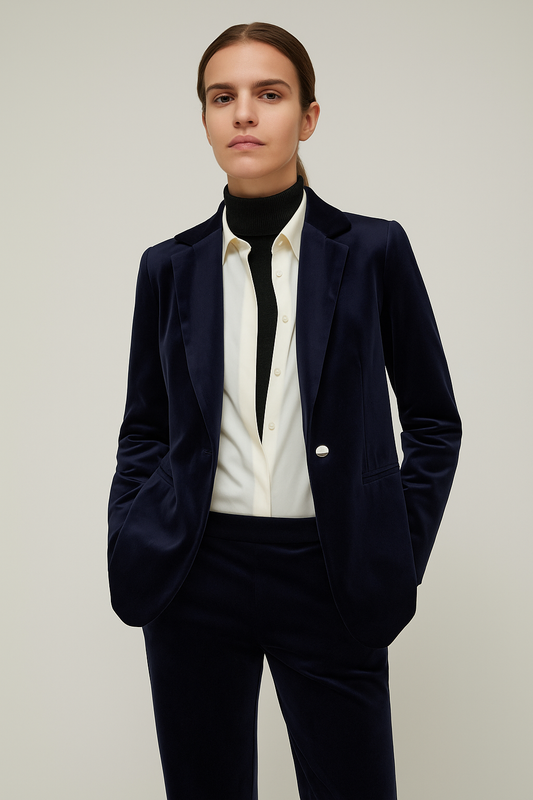 PennyBlack Navy Velvet Blazer  Lucia