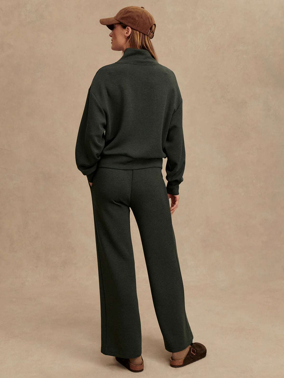 Varley Wide Leg Pant 30  Olive Marl