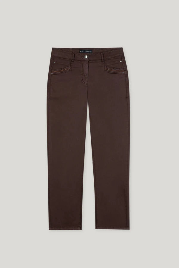 Luisa Cerano Chocolate Tapered Jeans