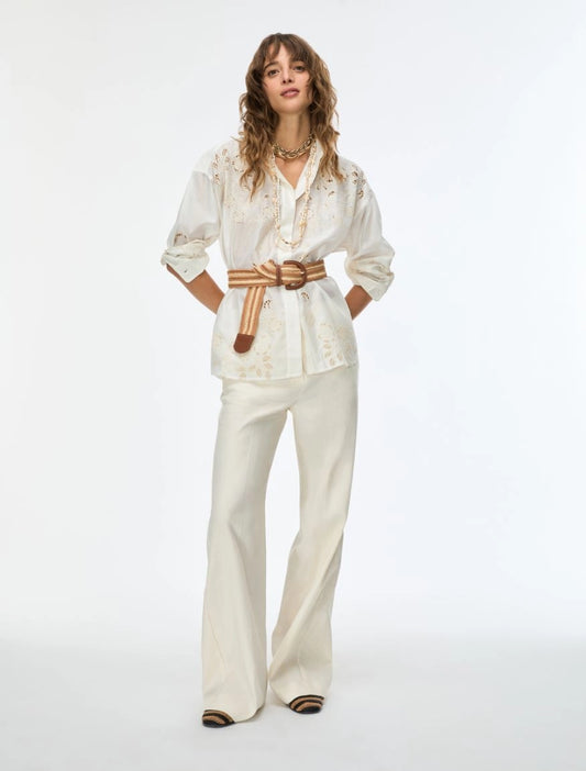IBLUES EMBROIDERED SHIRT White IBLCOTTAGE - 7111016202003