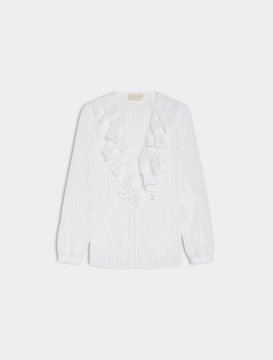 iBlues Ruched White Shirt. Iblbig