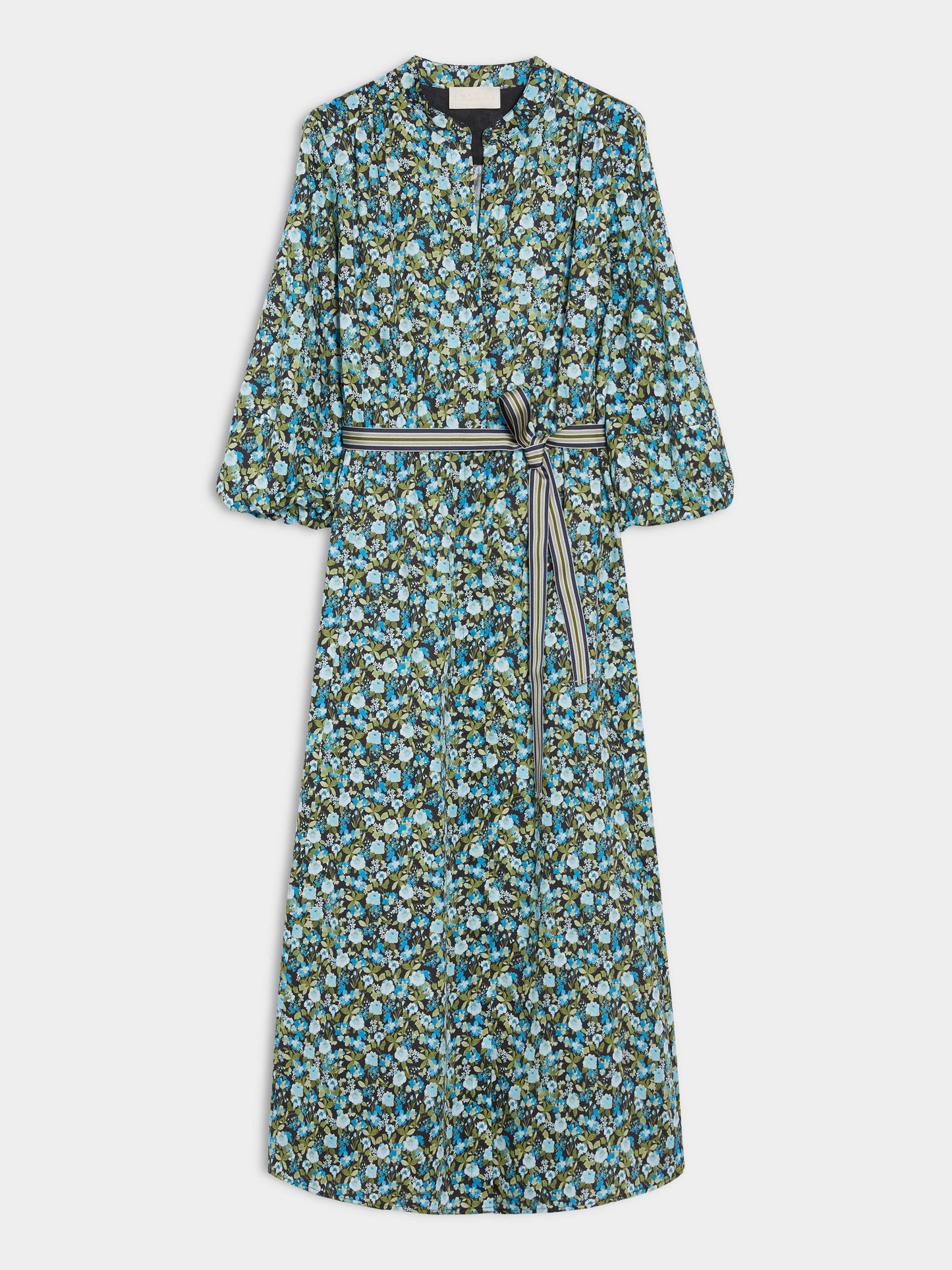iBlues Flared Floral Dress Green Floral