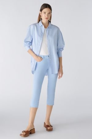 Oui Light Blue Capri Trousers