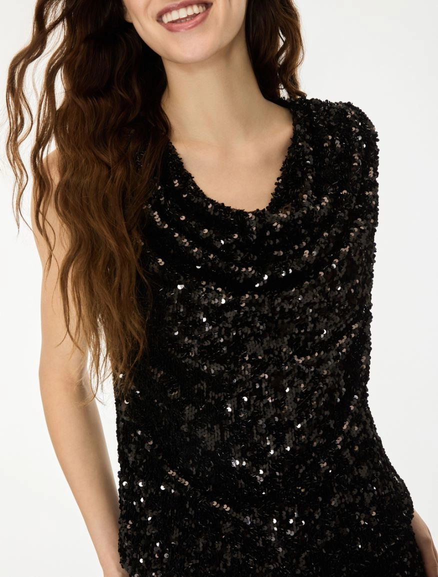 iBlues DRAPED TOP Black IBLGETTI
