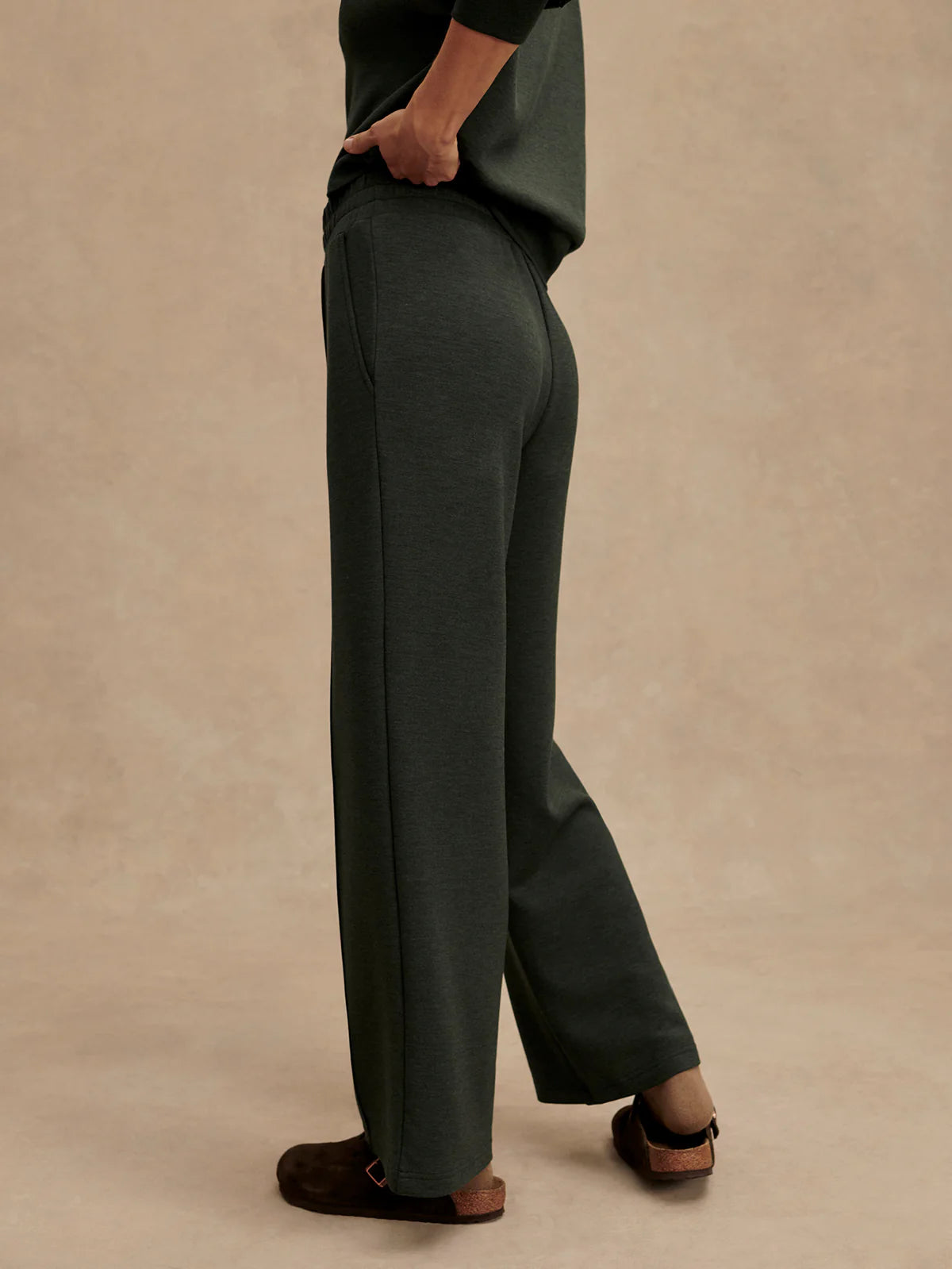 Varley Wide Leg Pant 30  Olive Marl