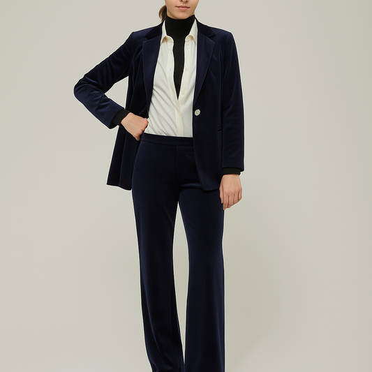 PennyBlack Navy Velvet Trousers  Plinio