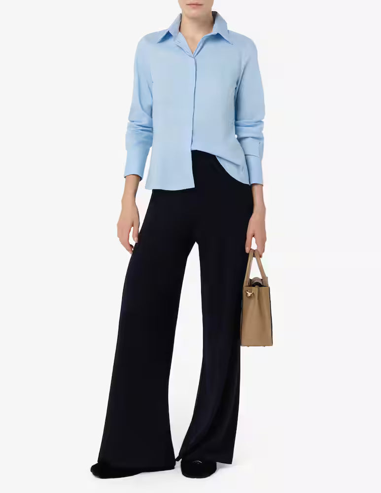 PennyBlack Navy Knitted Jersey Wide Trousers  Adam