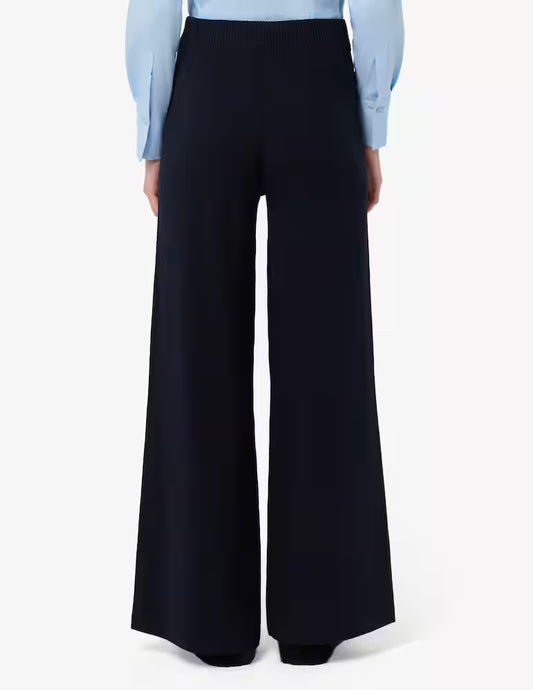 PennyBlack Navy Knitted Jersey Wide Trousers  Adam