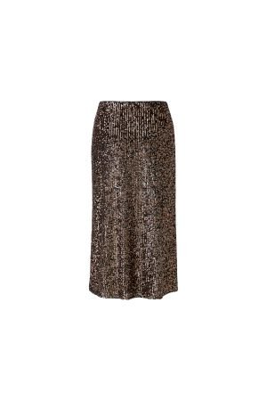Oui Rose Grey Rock Sequin Midi Skirt