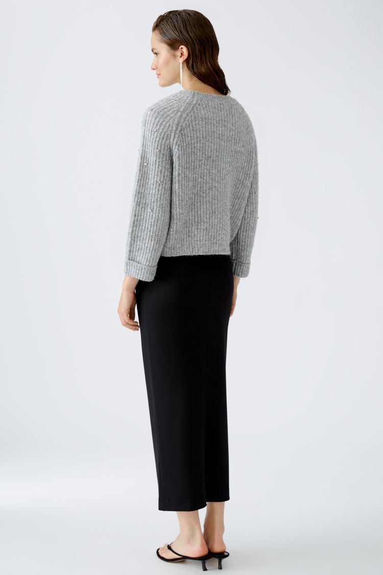 Oui Grey Jumper with Silver Detailing