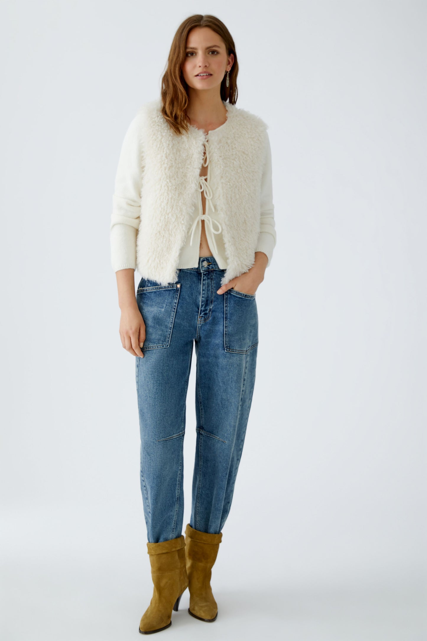 Oui Champagne waistcoat