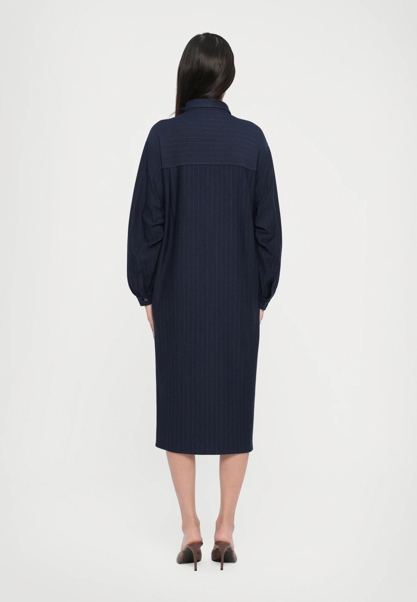 MM MaxMara Domizia Navy Shirt Dress