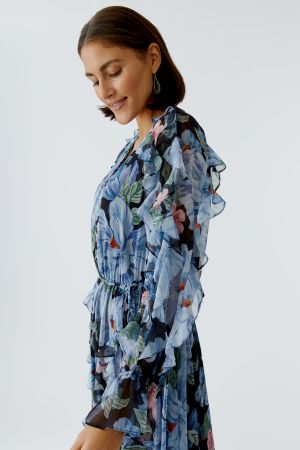 Oui Dark Blue Floral Maxi Dress