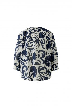 Oui White and Blue Tunic