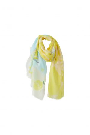 Oui Yellow and Green Scarf