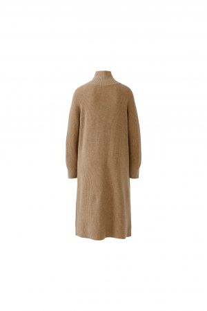 Oui Zip Knitted Dress - Beige