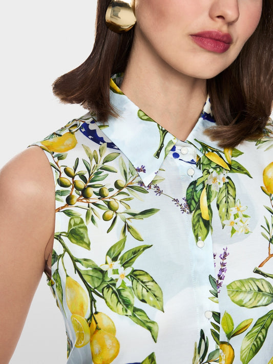 Marc Cain Lemon And Olive Print Dress