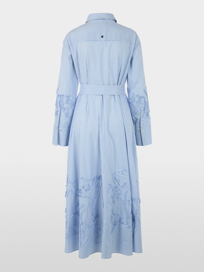 Marc Cain Striped Midi Dress with Embroidery