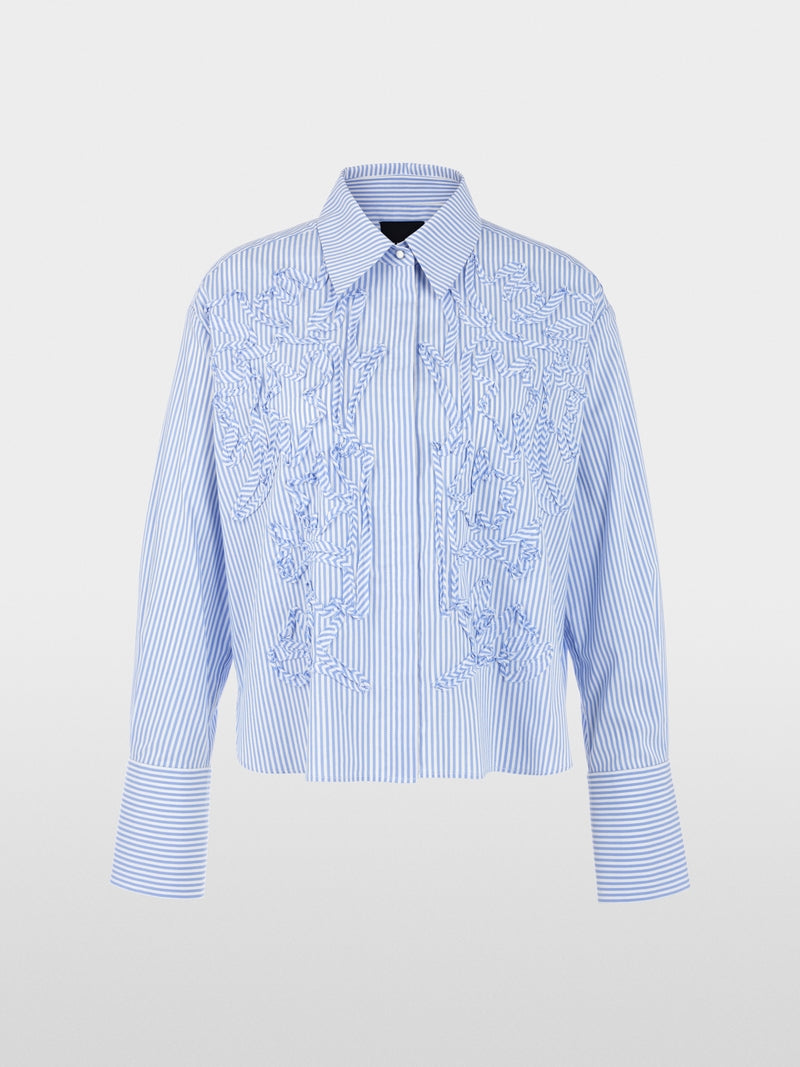 Marc Cain Striped Blouse with Floral Detail
