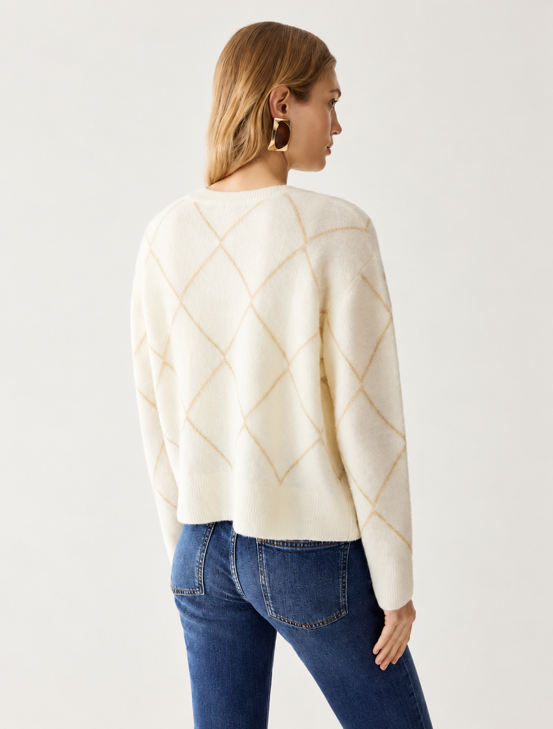 PennyBlack Lamé diamond-pattern jumper - WHITE pbpboero