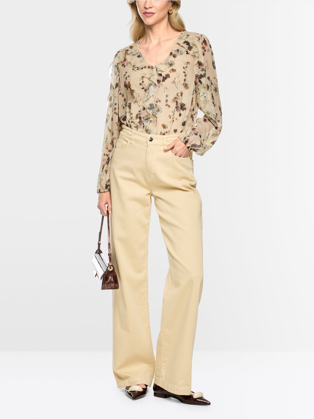 Marc Cain Chiffon Flounce Blouse BC 51.08 W54 Col 126