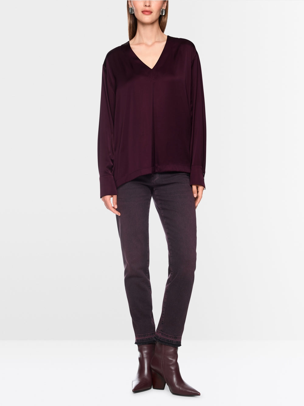 Marc Cain V neck Satin Blouse BC 51.33 W25 296
