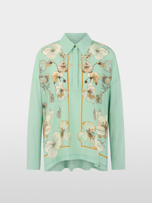 Marc Cain Shirt Green Flower Design