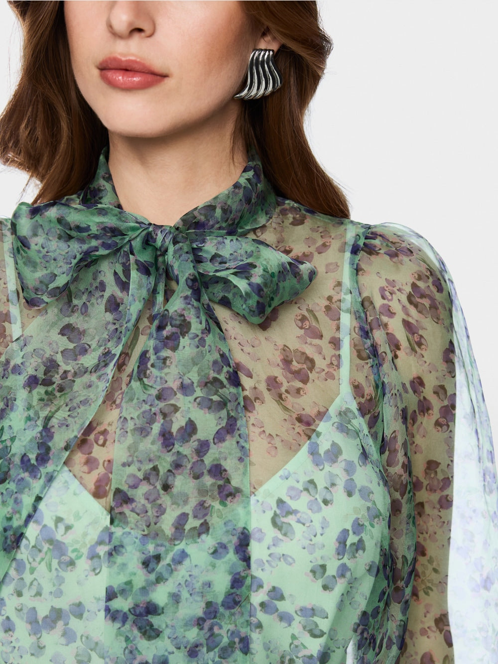 Marc Cain Silk Pussybow Blouse BG51.05 W07