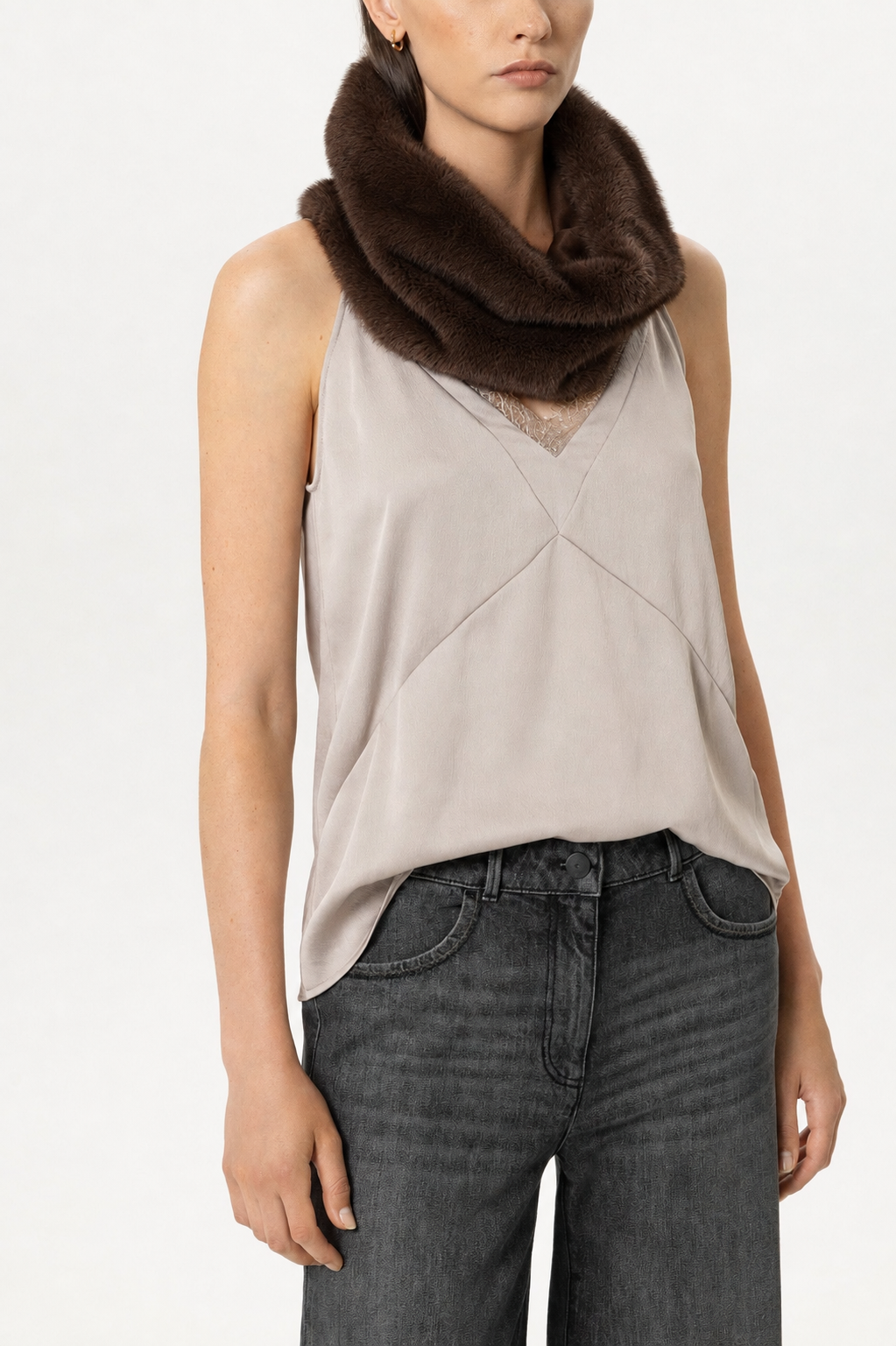 Luisa Cerano Chocolate Faux Fur Snood 848584/4213