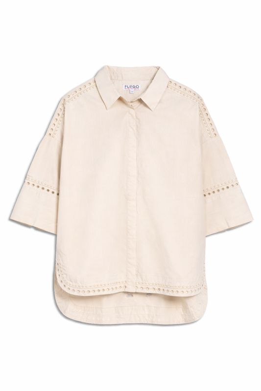 Fuego Cutwork Detail Oversized Shirt