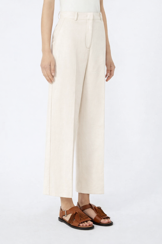Weekend MaxMara Cotton and Linen Canvas Trousers