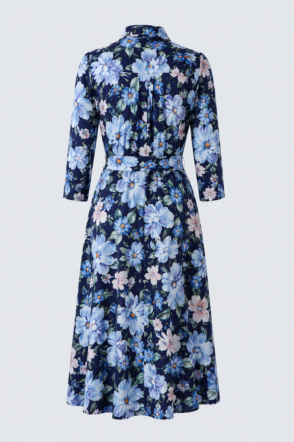 Oui Dark Blue Floral Midi Dress