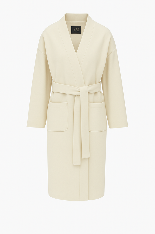 MM MaxMara Diletta Belted Coat   In Navy or Cream