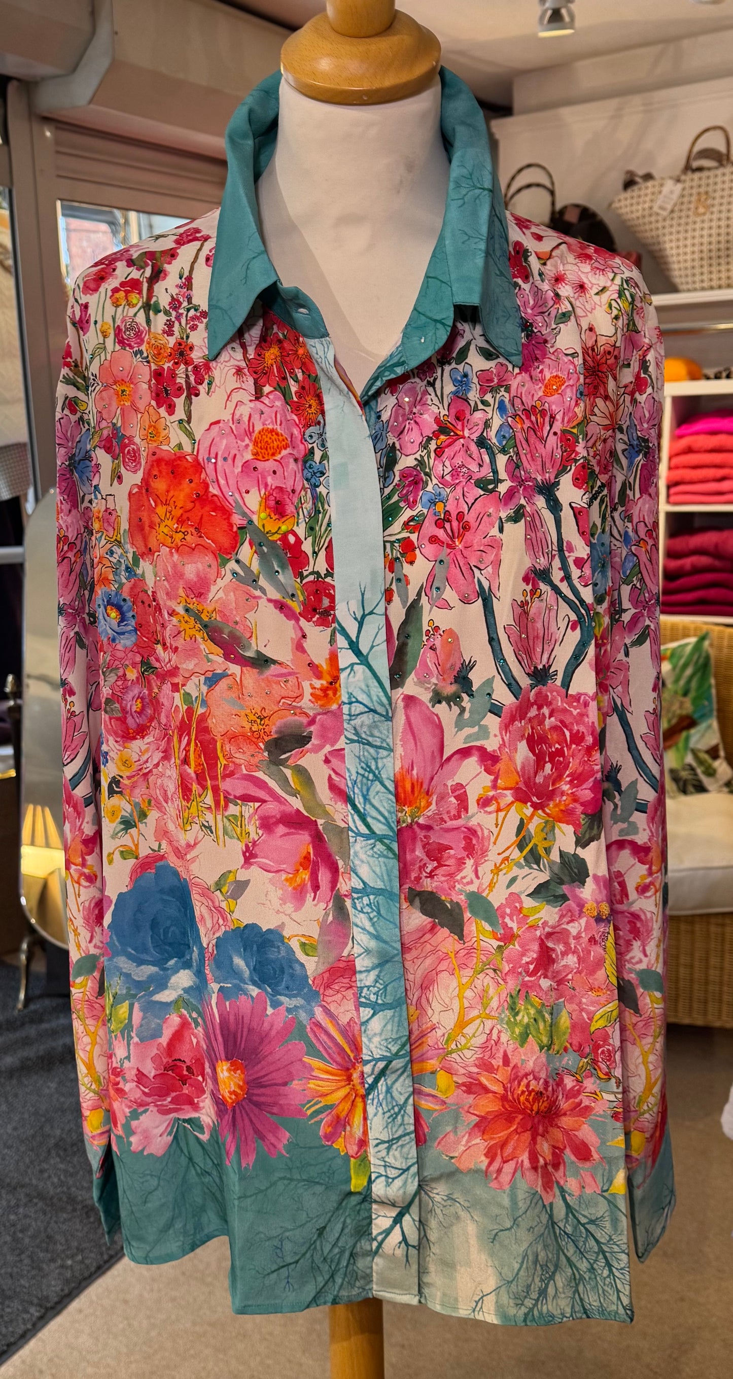 Inoa Anaya Shirt Silk Jardin Magnifique